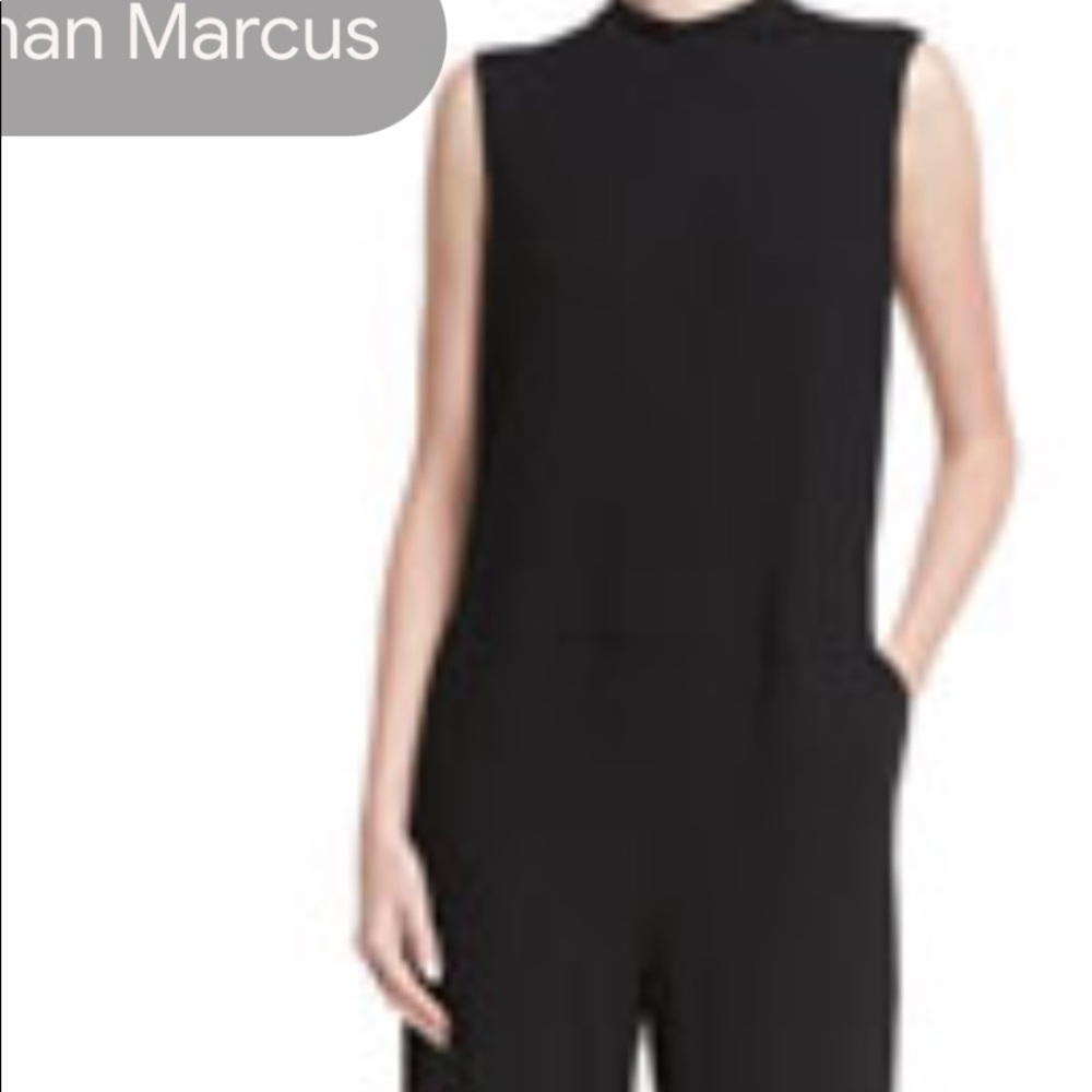EILEEN  FISHER MOCK NECK SLEEVELESS JUMPSUIT
